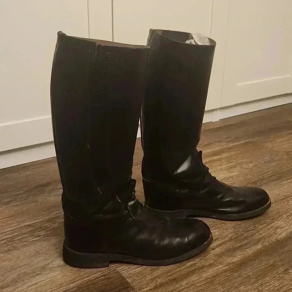 Bates Floataways Elite Motorcycle Riding Tall Leather Boots WIDE 11.5E - Picture 1 of 8